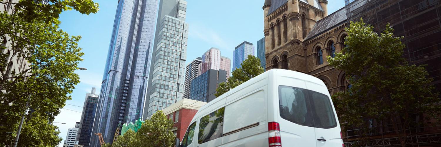 image of van in city