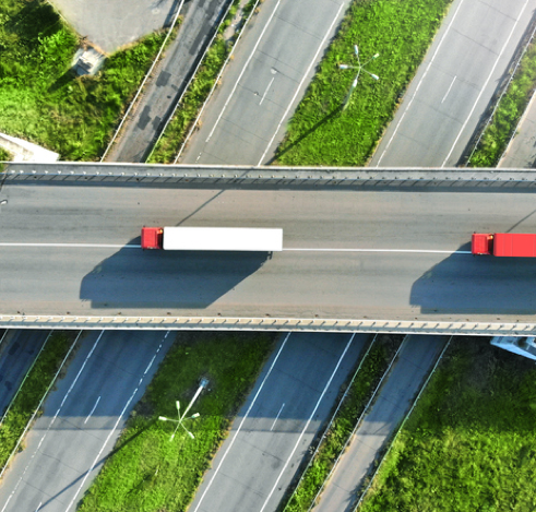 truck ride in the road